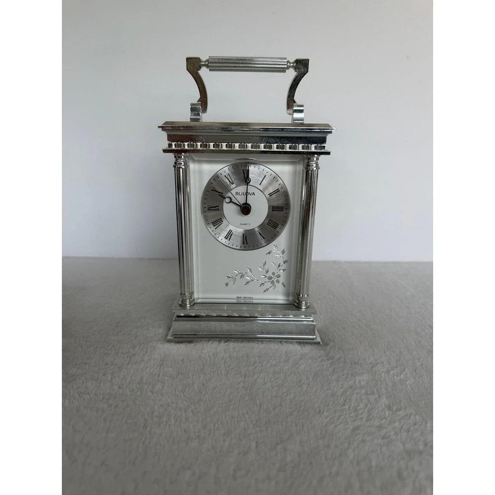 BulovaCarriage Desk Mantel Shelf Clock Quartz  B - 1349 West Germany